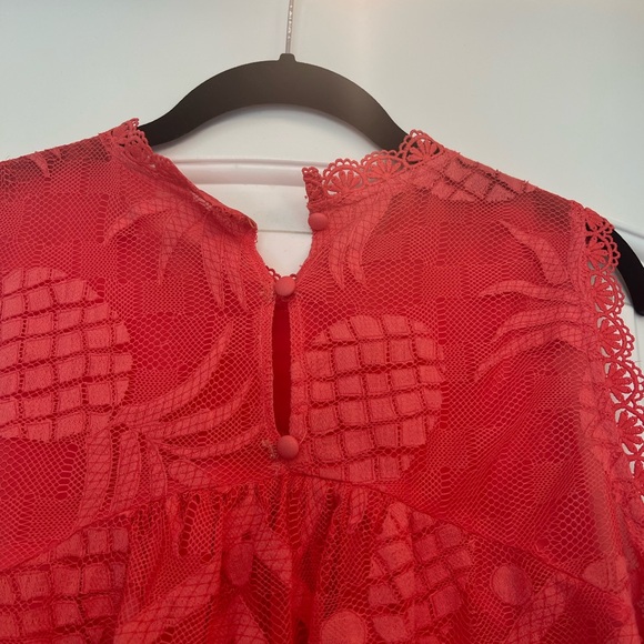 Maeve Anthropologie Coral Pink Mesh Pineapple Tank US 14 - Picture 2 of 4